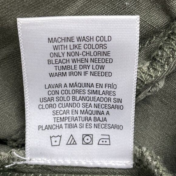 Adam Levine Button-Up Shirt Jacket Long Sleeve Womens S Solid Green Pockets Army - Picture 6 of 14